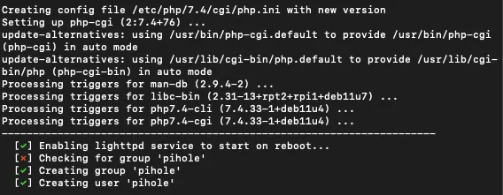 terminal during pi installation